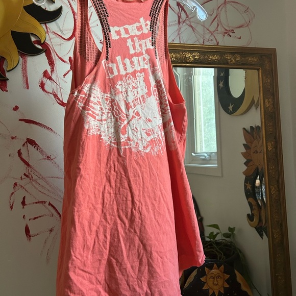 Y2K Parasuco Pink Studded Women's Tank Top Small - Picture 7 of 16